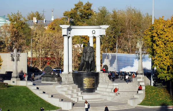 Moskou Rusland Monument Voor Keizer Alexander Het Park Buurt Van — Stockfoto