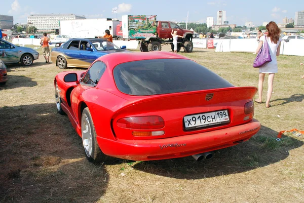 Tushino Autoexotic 2010 Üzerinde Kırmızı Dodge Viper Moskova Rusya — Stok fotoğraf