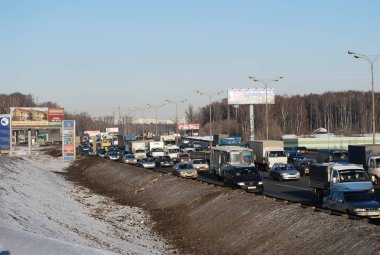 Mkad'da trafik sıkışıklığı