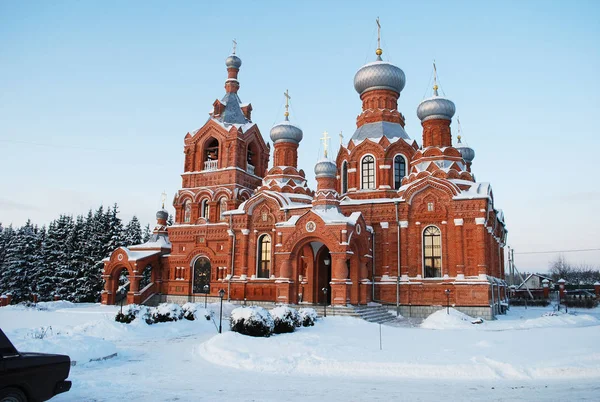达尔纳村的圣十字教堂 冬天是严寒的 Istra区莫斯科地区 俄罗斯 — 图库照片