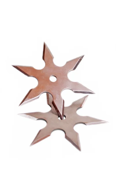 Throwing stars. Isolated on a white background. Cold steel.