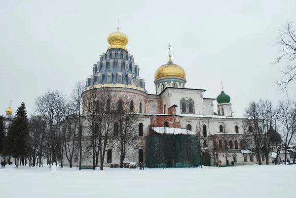 Resurrection Cathedral New Jerusalem Monastery Winter Landscape City Istra Moscow — Stock Photo, Image