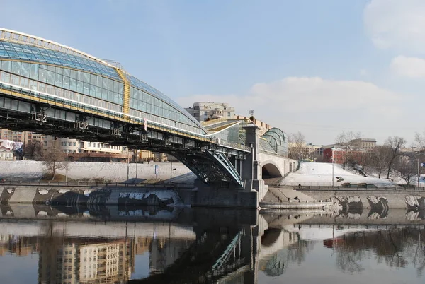 Paisagem Primavera Ponte Bogdan Khmelnitsky Ponte Kiev Moscovo Rússia — Fotografia de Stock