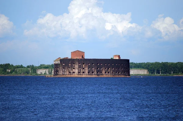 Letni Krajobraz Obwodnicą Fort Alexander Zatoce Neva Historyczny Obiekt Obronny — Zdjęcie stockowe