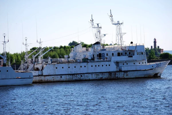 Ville Kronstadt Russie Juin 2013 Différents Navires Sont Amarrés Dans — Photo