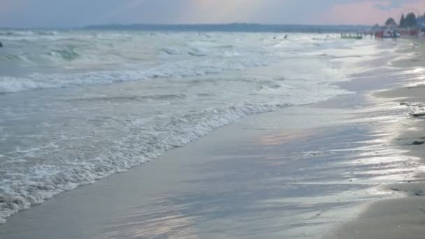 Playa del Mar al atardecer — Vídeos de Stock