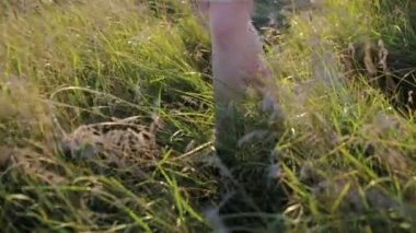 Seksi kadın ayakları çimlerin gitmek