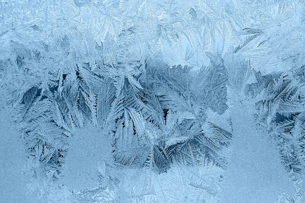 Fensterglas Mit Eis Weihnachtlicher Hintergrund — Stockfoto