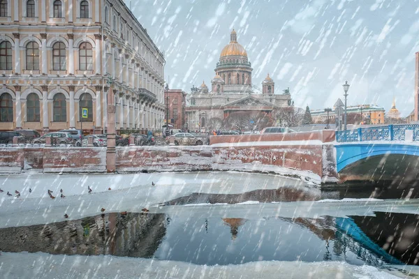 Winter Straat Van Sint Petersburg Rusland — Stockfoto