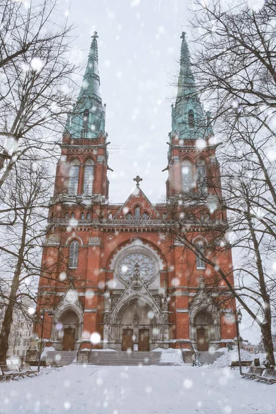 Vista Igreja Antiga Estação Inverno — Fotografia de Stock