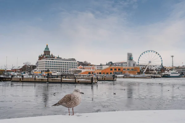 Tagsüber Stadtbild Mit Gebäuden Der Wintersaison — Stockfoto