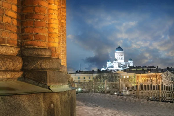 Catedral São Nicolau Cidade Helsinque Finlândia Temporada Inverno — Fotografia de Stock