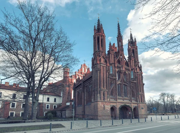 Alte Katholische Kirche Anna Altstadt Vilnius Ein Denkmal Der Gotischen — Stockfoto