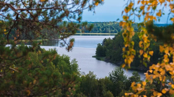 Falésias Khiytola República Carélia Rússia Vista Lago Ladoga Topo Maciço — Fotografia de Stock