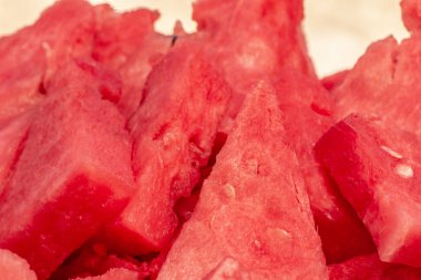Taze organik kırmızı karpuz, Citrullus lanatus dilim 