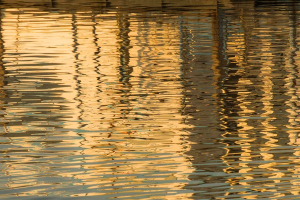 Reflection Pier Waters Lake Created Light Setting Sun Forming Different — Stock Photo, Image