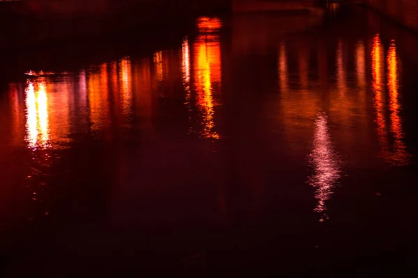 Abstract Reflections Building Lights Waters Spree Berlin — Stock Photo, Image