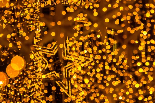 Bokeh Lluvia Oro Entre Las Estrellas — Foto de Stock