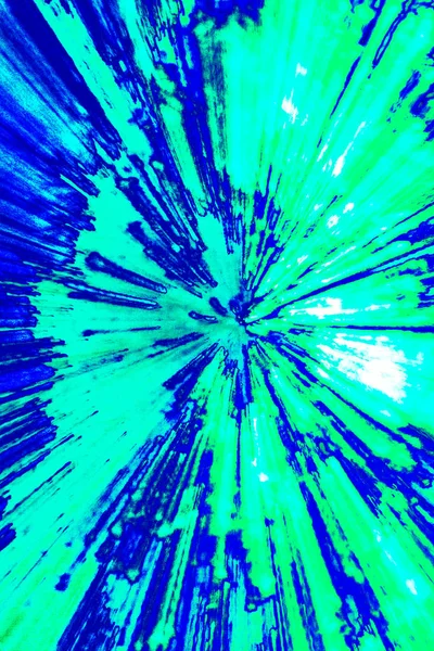Kreativa Abstrakt Bakgrund Påminna Fullständig Explosion Dynamik Blått Grönt Gult — Stockfoto