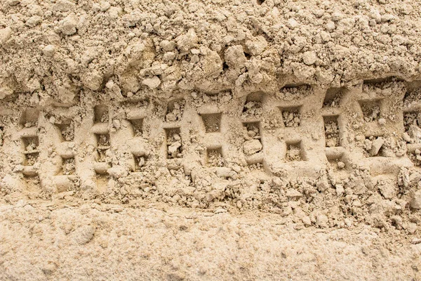 Tire Tracks Sand Background Texture — Stock Photo, Image