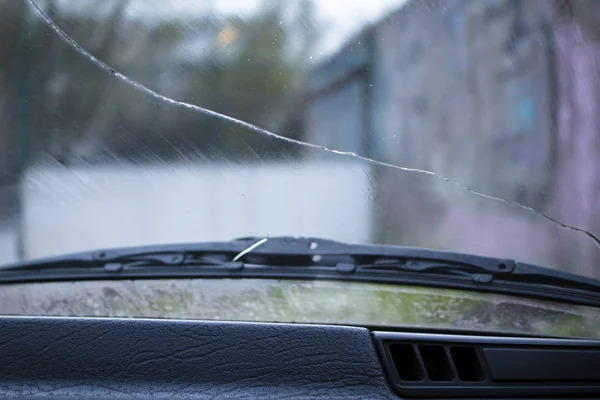 Crack on the windshield background