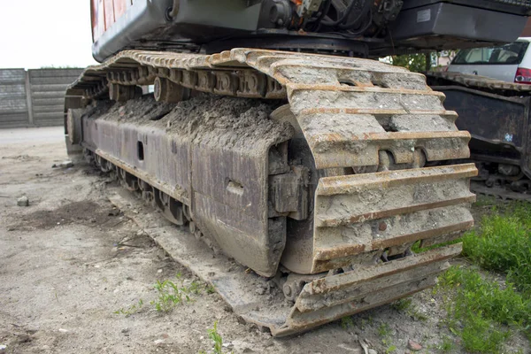 Dirty Excavator Truck Tracks Construction Site — Stock Photo, Image