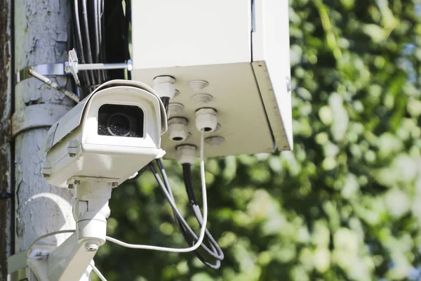 Camera Van Het Toezicht Post — Stockfoto