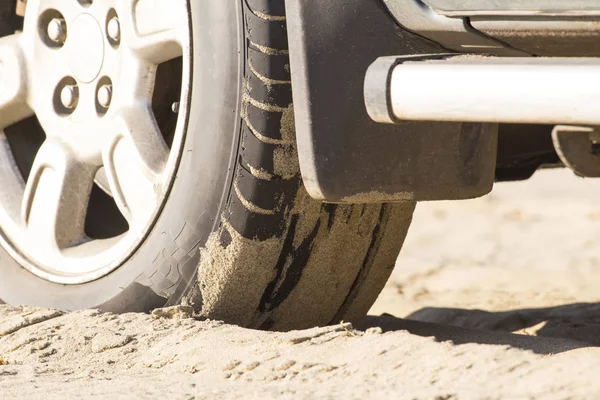 Car Wheel Sand — Stock Photo, Image