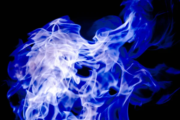 Schöne Blaue Flammenzungen Feuertanz Hintergrundtextur — Stockfoto