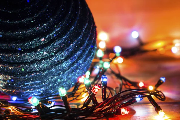 Festive Garlands Christmas Balls — Stock Photo, Image