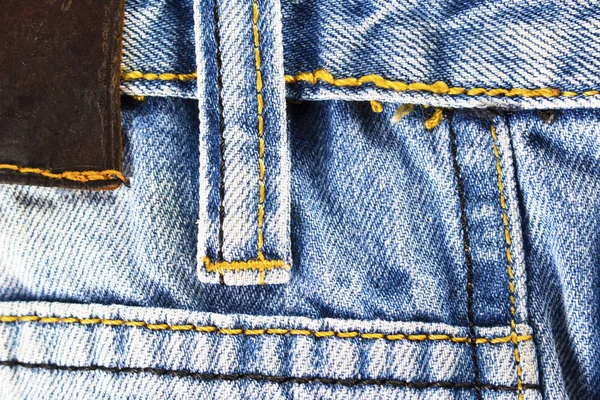 Costuras Tecido Azul Denim Textura Fundo — Fotografia de Stock