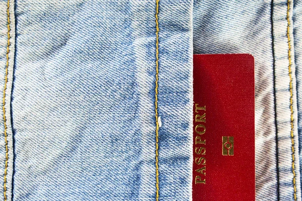 Pass Fickan Blå Jeans — Stockfoto