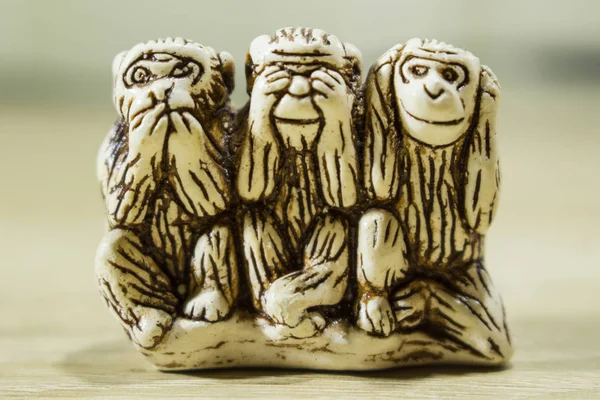 figurine three monkeys, do not see, do not hear, do not speak, symbol