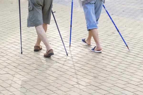 Hombre Mujer Dedican Caminar Deportes — Foto de Stock