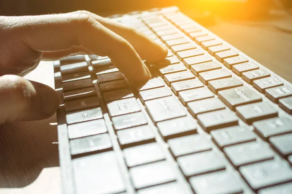 Work Computer Keyboard Toned — Stock Photo, Image