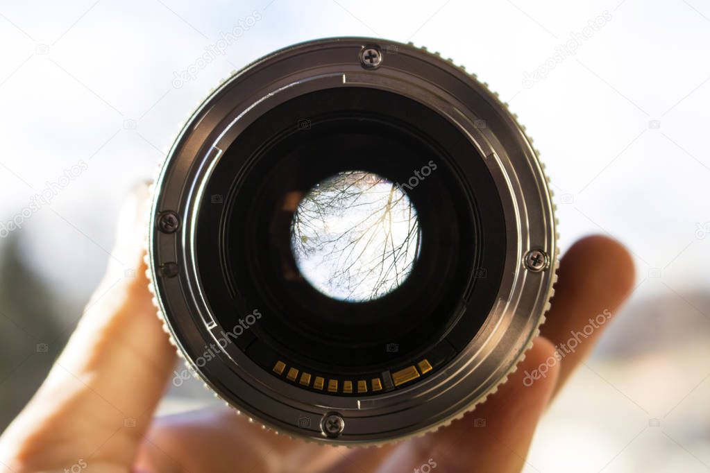view through the camera lens