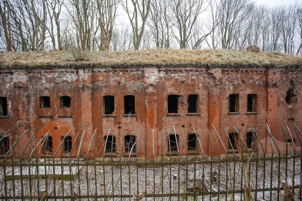 Vieilles Fortifications Allemandes Brique Rouge Kaliningrad — Photo