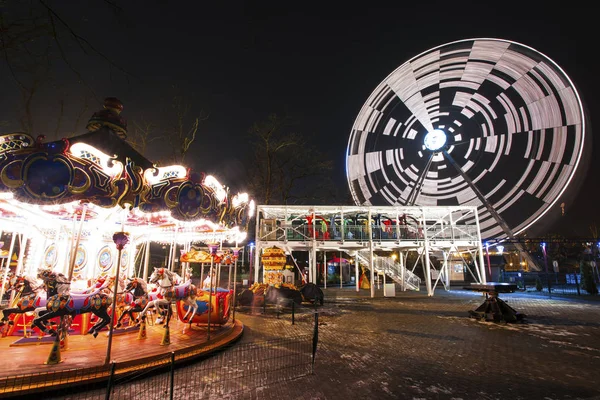 Attracties Een Nacht Entertainment Park — Stockfoto