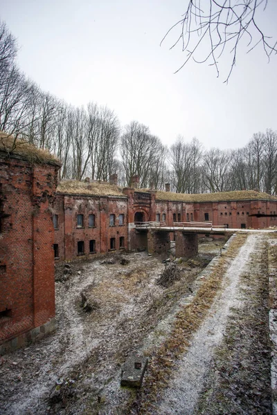 Antiguas Fortificaciones Alemanas Ladrillo Rojo Kaliningrado — Foto de Stock