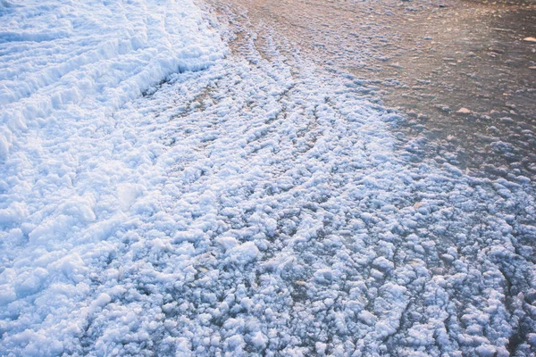 Gelo Superfície Mar Frio Textura Fundo — Fotografia de Stock