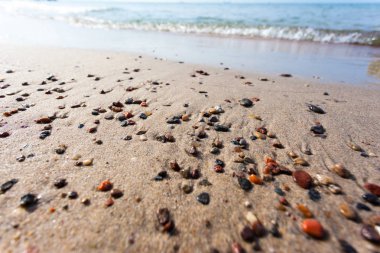 Sahilde küçük çakıl taşları