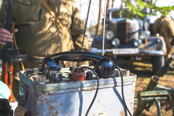 Gamla Militära Intercom System Andra Världskriget Retro Tonas — Stockfoto