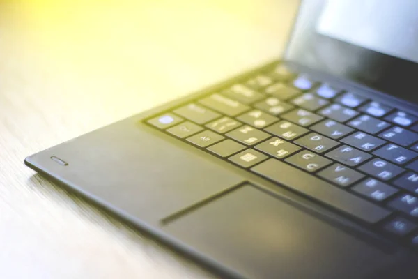 Laptop Table Toned Image — Stock Photo, Image