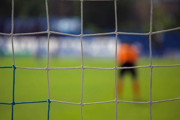 Doelman Achter Het Net Van Poort — Stockfoto