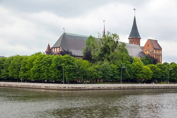 Old Beautiful Gothic Cathedral Church Banks Pregola River — Stock Photo, Image