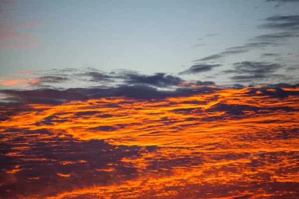 Uitzicht Een Helder Oranje Zonsondergang Als Een Vuur Met Branden — Stockfoto