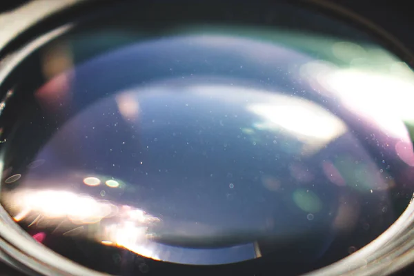 Blendung Auf Der Frontlinse Der Kameralinse Getönt — Stockfoto
