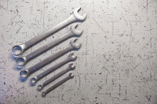 Spanners Different Sizes Table — Stock Photo, Image