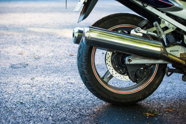 Wheel Sports Motorcycle Wet Asphalt — Stock Photo, Image
