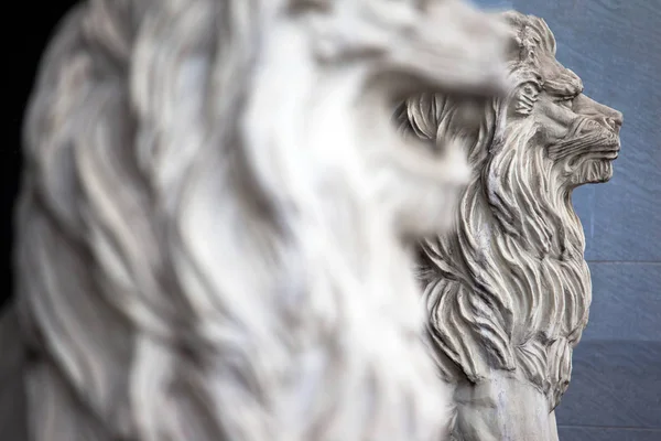 Sculpture Head White Lion — Stock Photo, Image